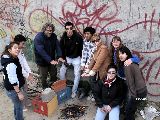 INTERVENCIÓN PARTICIPATIVA: JÓVENES PINTARON UN MURAL EN LA PLAZA DE GALES Y MENDOZA