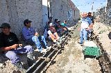 SASTRE VISITO LA OBRA DEL PLUVIAL EN CALLE PUJOL