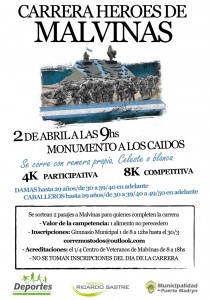 CARRERA HÉROES DE MALVINAS: INSCRIPCIONES HASTA EL 30 DE MARZO