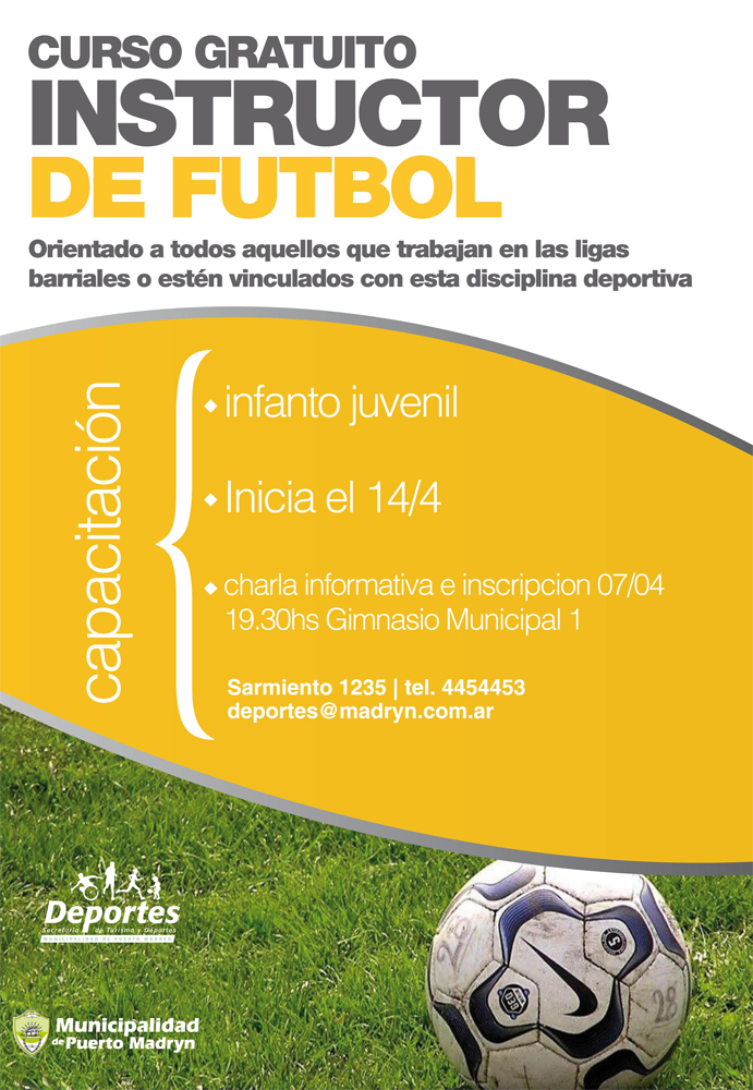 COMIENZA ESTE MARTES EL “CURSO DE INSTRUCTOR DE FÚTBOL”