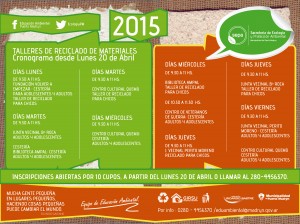 EL LUNES INICIAN LOS TALLERES DE RECICLADO DE MATERIALES