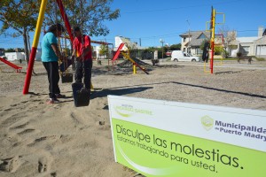 INTENSAS TAREAS EN LA PLAZA ESPAÑA DE LA CIUDAD