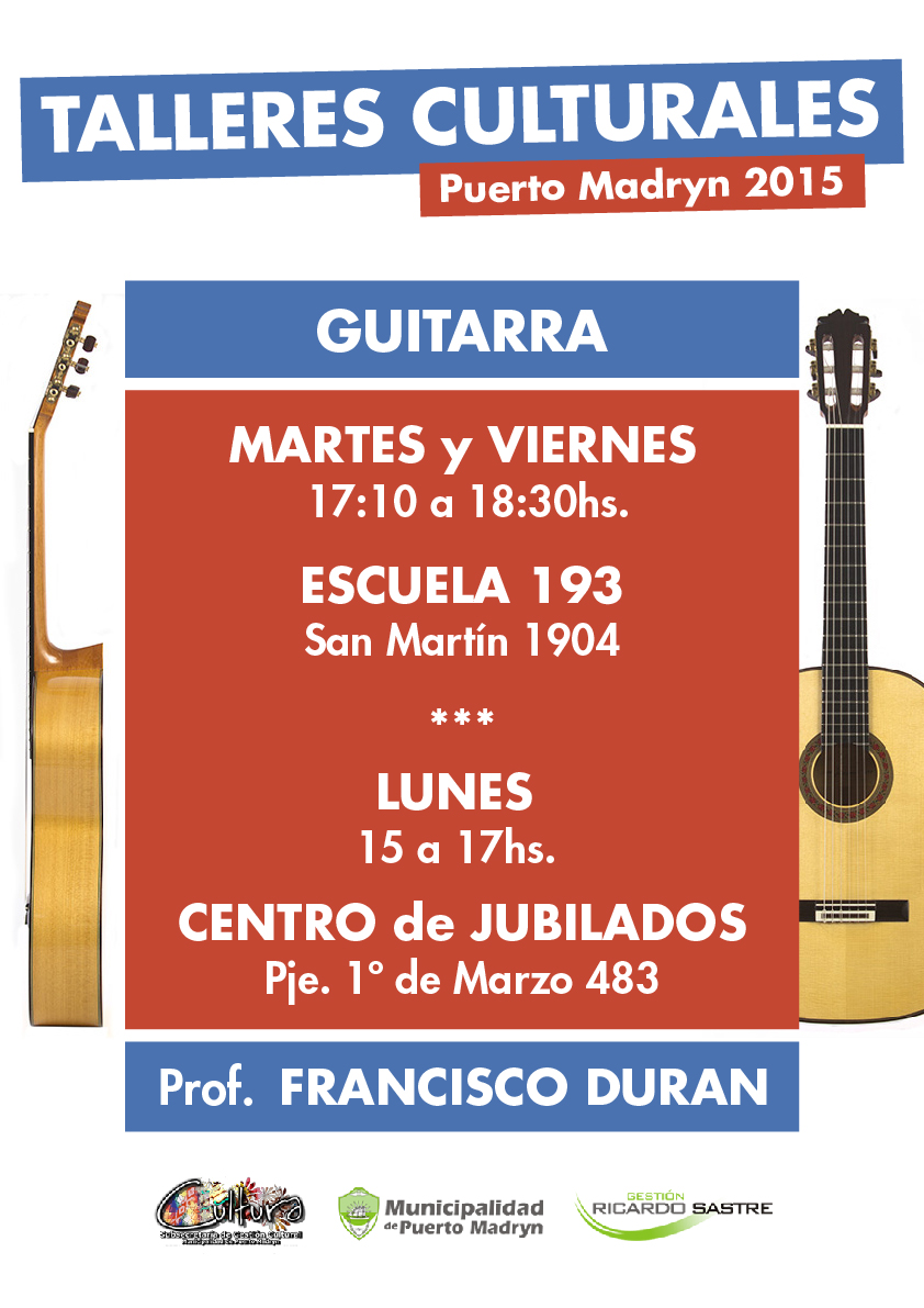 INVITAN A LOS TALLERES DE GUITARRA Y LENGUA MAPUCHE