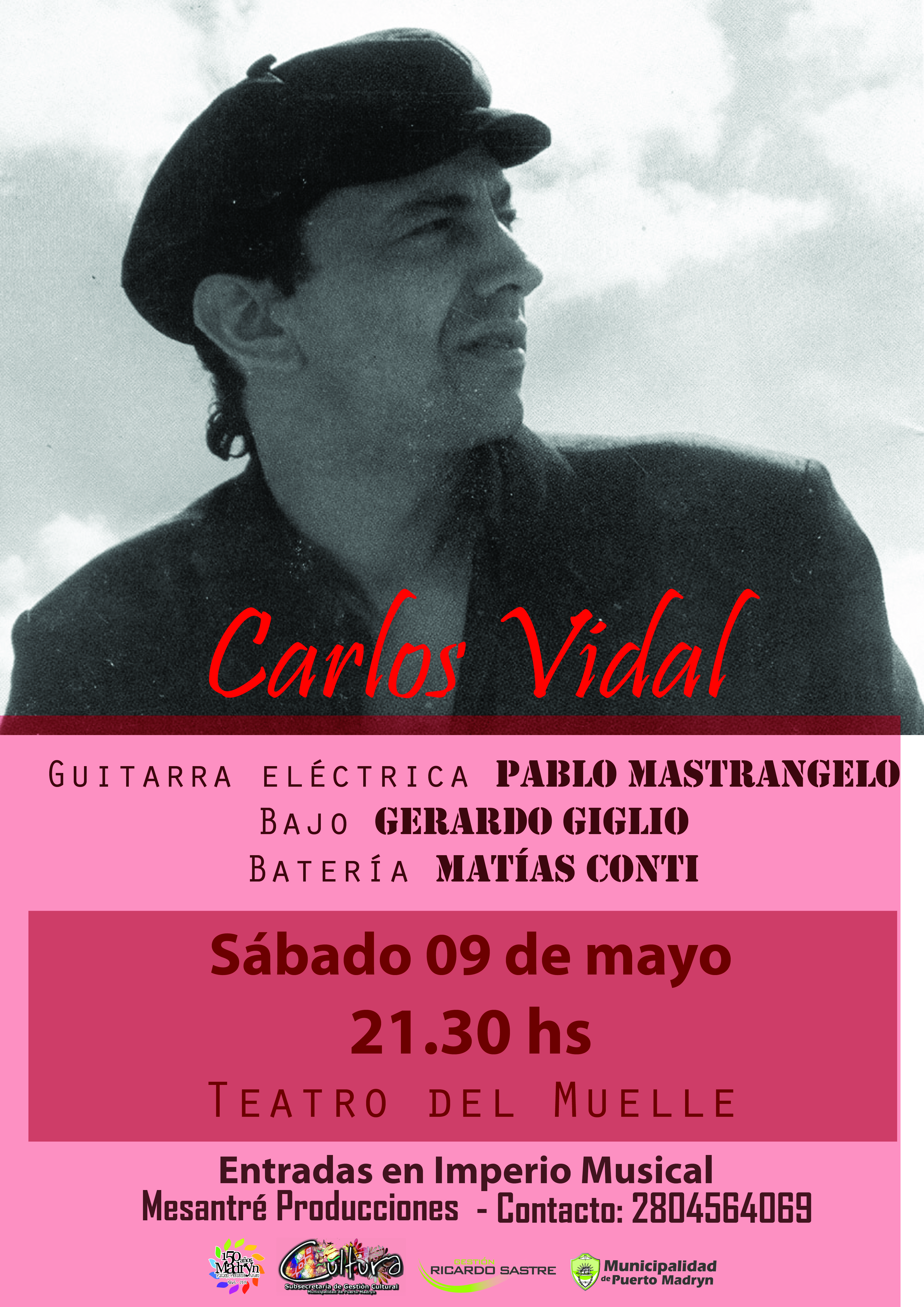 EL MÚSICO CARLOS VIDAL SE PRESENTARÁ EN EL TEATRO DEL MUELLE