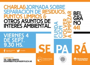 INVITAN A CHARLA SOBRE SEPARACIÓN DE RESIDUOS Y PUNTOS LIMPIOS
