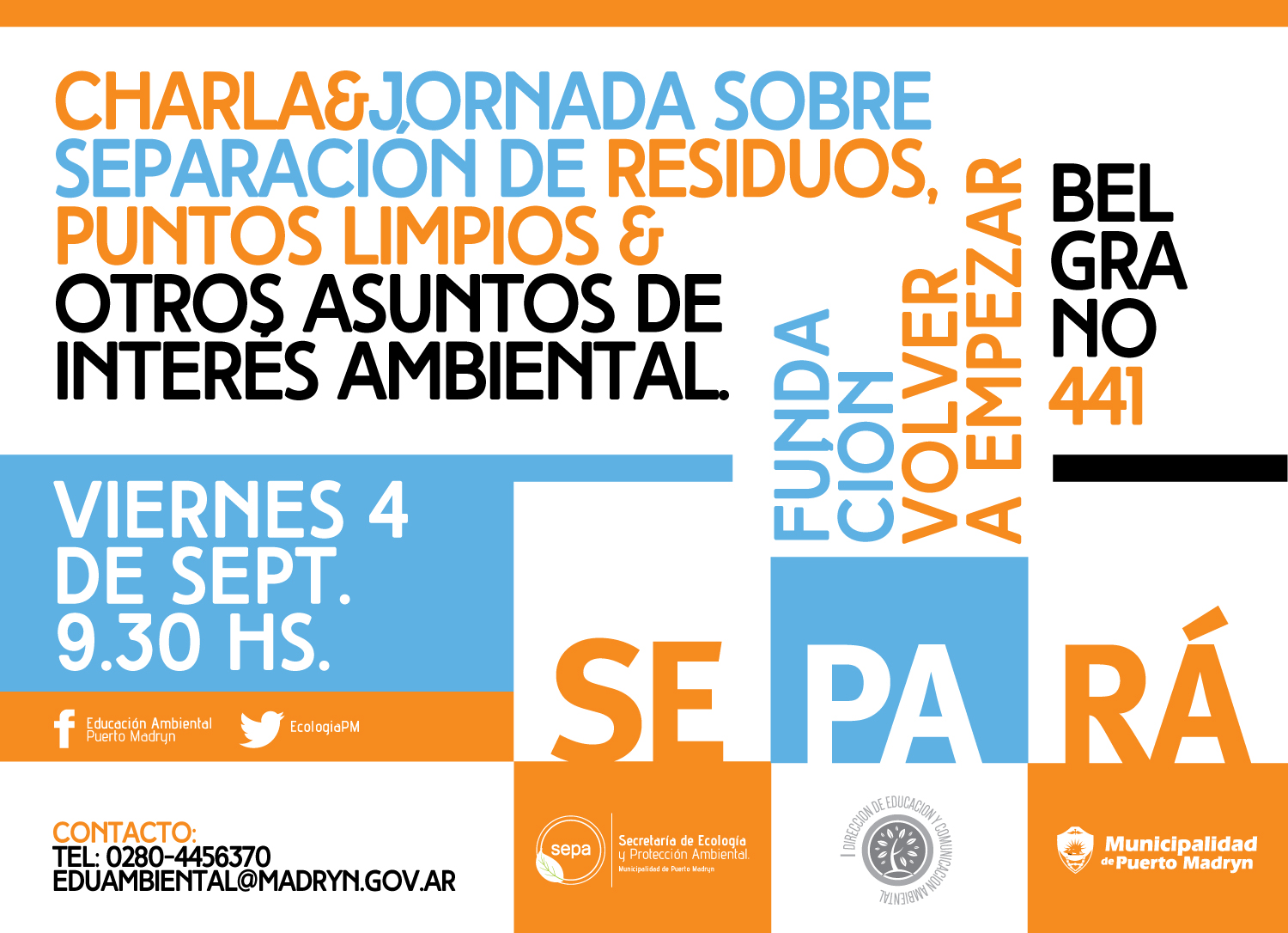 INVITAN A CHARLA SOBRE SEPARACIÓN DE RESIDUOS Y PUNTOS LIMPIOS