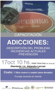 INSCRIPCIONES ABIERTAS PARA LA CAPACITACIÓN SOBRE ADICCIONES “DESCRIPCIÓN DEL PROBLEMA, INCIDENCIAS ACTUALES Y PREVENCIÓN”
