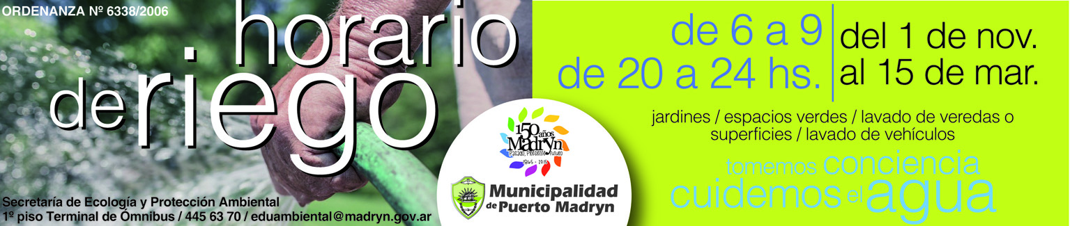EL 1° DE NOVIEMBRE COMIENZA EL HORARIO RESTRINGIDO DE RIEGO: DE 6 A 9 Y DE 20 A 24