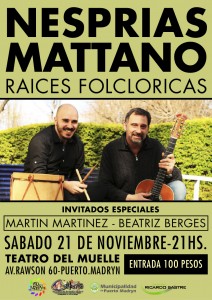 EL DÚO NESPRÍAS – MATTANO LLEGA ESTE SÁBADO AL TEATRO DEL MUELLE