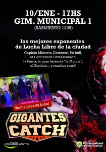 “GIGANTES DEL CATCH” ESTE 10 DE ENERO EN EL GIMNASIO MUNICIPAL