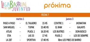 SÉPTIMA FECHA DE LA LIGA BARRIAL DE LA JUVENTUD
