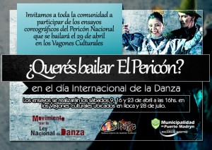 CONVOCATORIA PARA BAILAR EL PERICÓN EN EL DÍA INTERNACIONAL DE LA DANZA