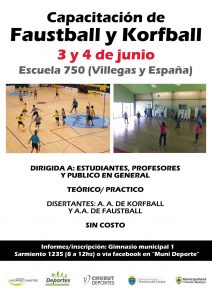 CAPACITACIÓN EN FAUSTBALL Y KORFBALL EL 3 Y 4 DE JUNIO