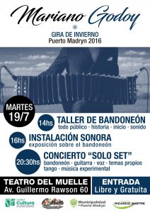 MARIANO GODOY REALIZARÁ UN TALLER DE BANDONEÓN Y UN CONCIERTO