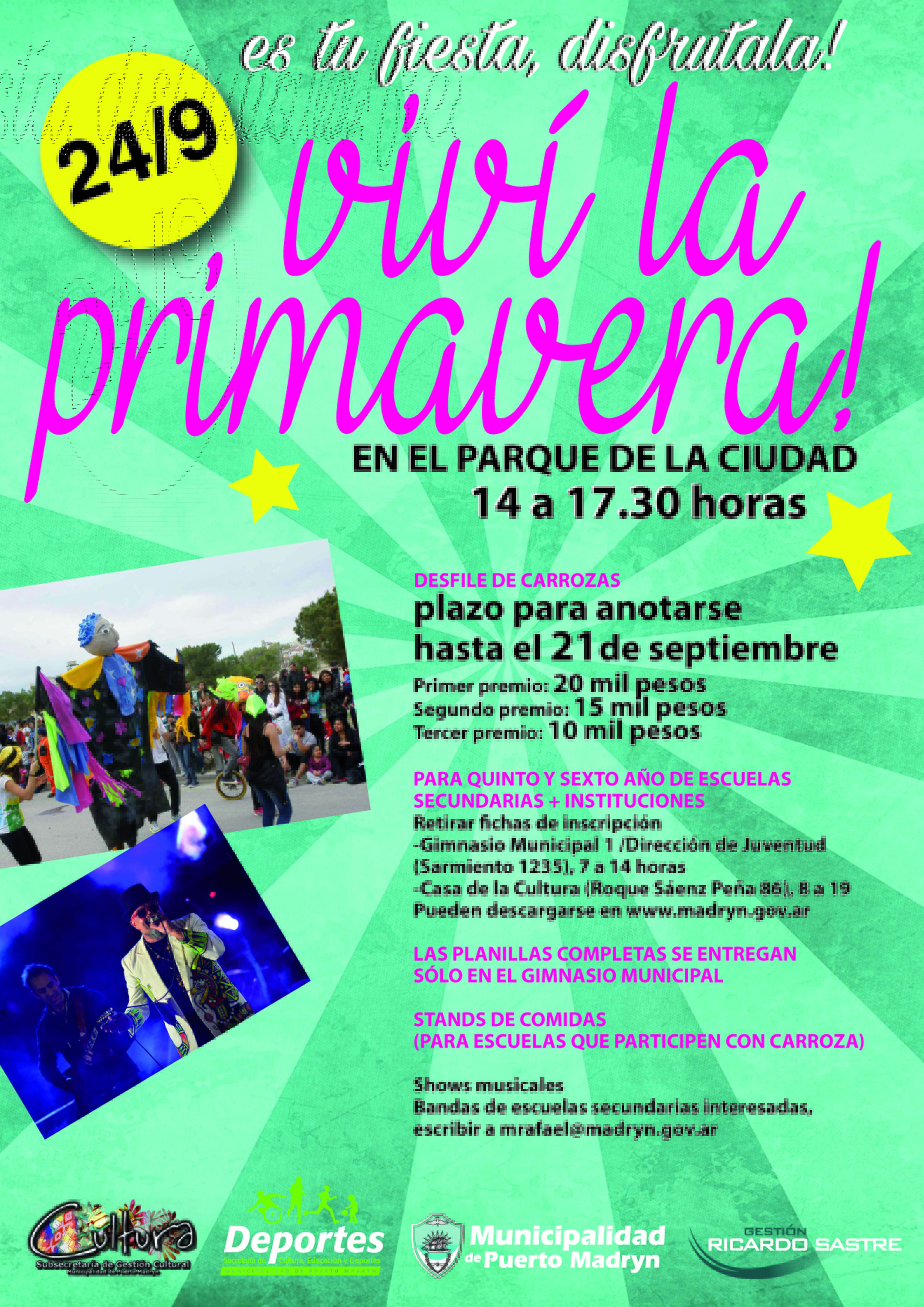 MADRYN PREPARA LA FIESTA DE LA PRIMAVERA 2016 EN EL PARQUE DE LA CIUDAD 