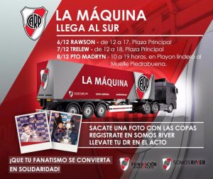 EL CAMIÓN ITINERANTE DE RIVER PLATE LLEGARÁ A PUERTO MADRYN 