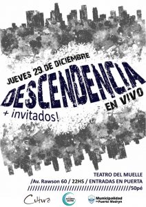INVITAN AL CONCIERTO DE “DESCENDENCIA” EN EL TEATRO DEL MUELLE