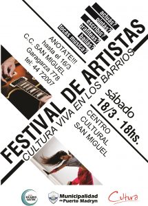 LLEGA EL FESTIVAL “CULTURA VIVA EN LOS BARRIOS”