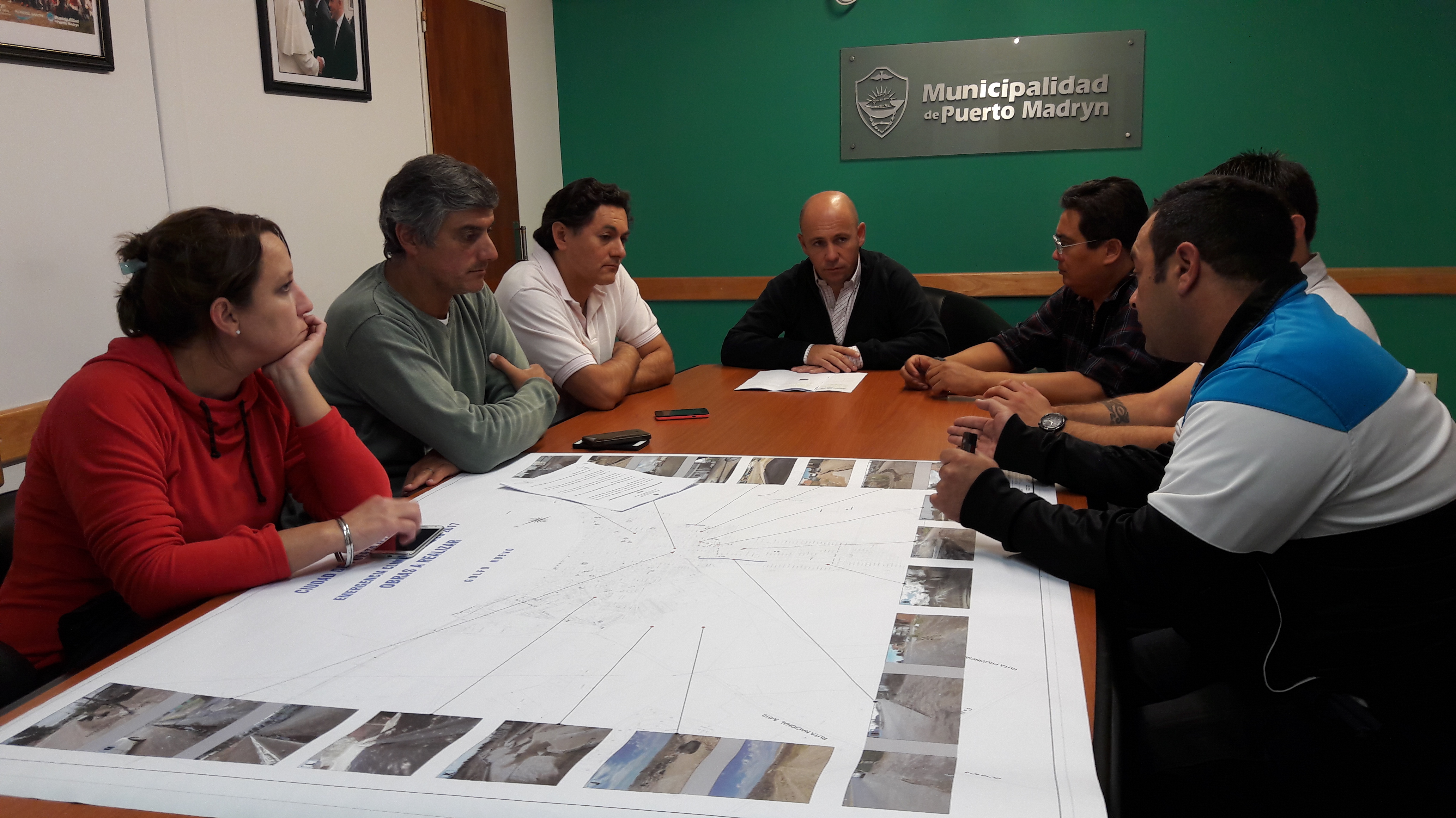 LLUVIAS EN MADRYN: SASTRE ENCABEZÓ NUEVA REUNIÓN DEL COEM