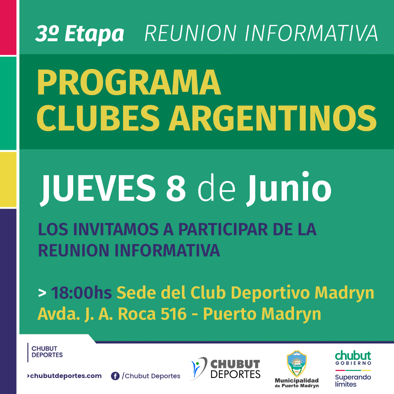 CONVOCAN A CHARLA SOBRE EL PROGRAMA “CLUBES ARGENTINOS”