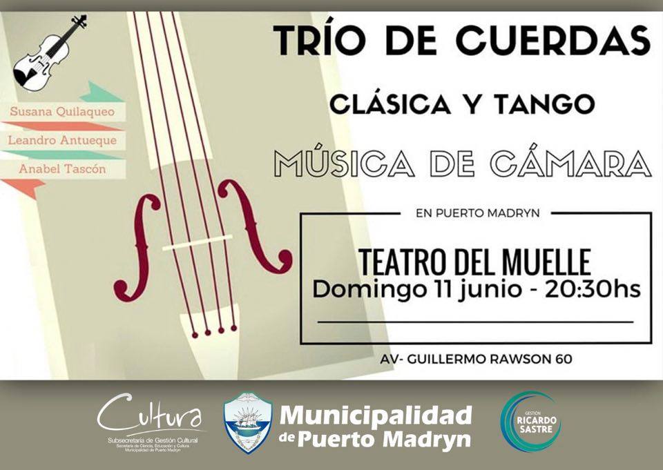EL “TRÍO DE CUERDAS” SE PRESENTARÁ EN EL TEATRO DEL MUELLE
