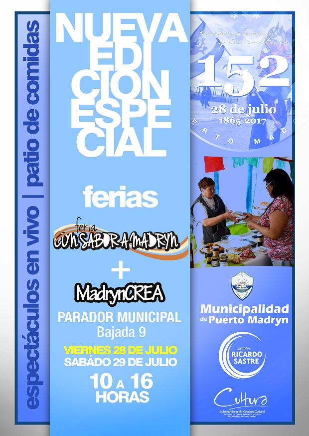 EDICIÓN ESPECIAL DE LAS FERIAS “CON SABOR A MADRYN” Y “MADRYN CREA”