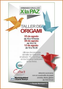 “ARMANDO GRULLAS POR LA PAZ”: TALLER DE ORIGAMI PARA NIÑOS