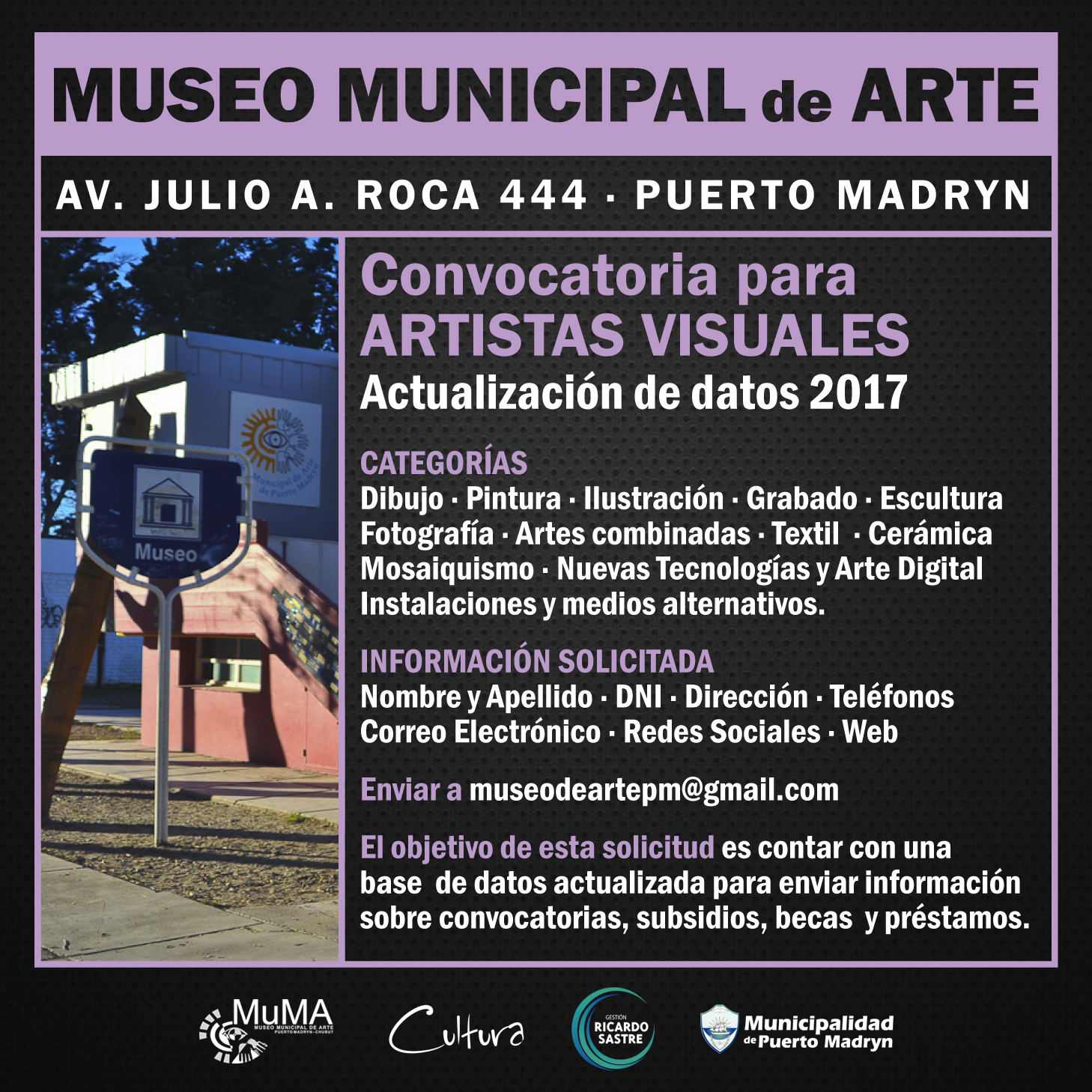 EL MUSEO DE ARTE CONVOCA A INTEGRAR EL REGISTRO DE ARTISTAS VISUALES