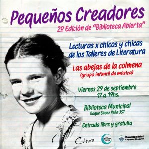 INVITAN AL EVENTO “PEQUEÑOS CREADORES” EN LA BIBLIOTECA MUNICIPAL 