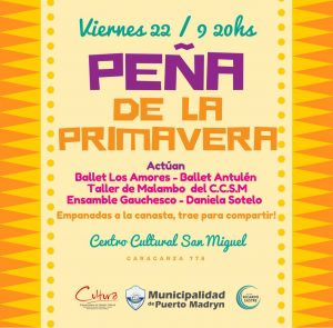 INVITAN A LA PEÑA DE LA PRIMAVERA EN EL CENTRO CULTURAL SAN MIGUEL