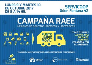 HABRÁ CAMPAÑA DE RECOLECCIÓN DE RAEE EN SERVICOOP