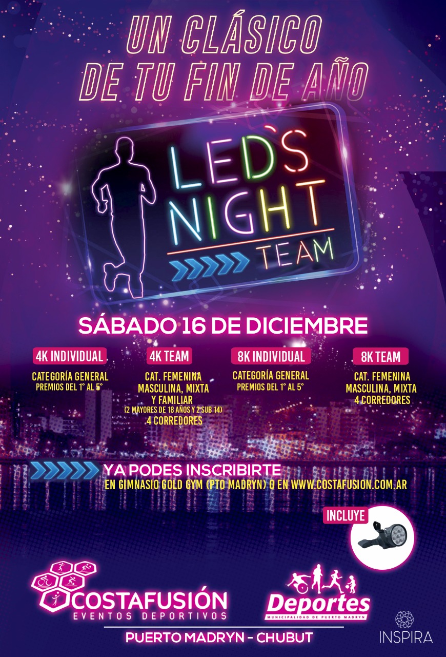 LLEGA LED’S NIGHT TEAM, LA CARRERA MÁS LUMINOSA Y FESTIVA DE LA REGIÓN 