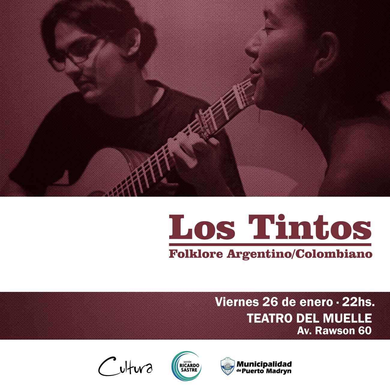 EL DÚO “LOS TINTOS” SE PRESENTARÁ EN EL TEATRO DEL MUELLE
