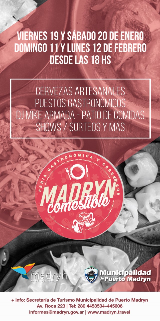 MÁS PROPUESTAS GRATUITAS EN LA MÁS LINDA: LLEGA MADRYN COMESTIBLE, UN PASEO DE SABORES