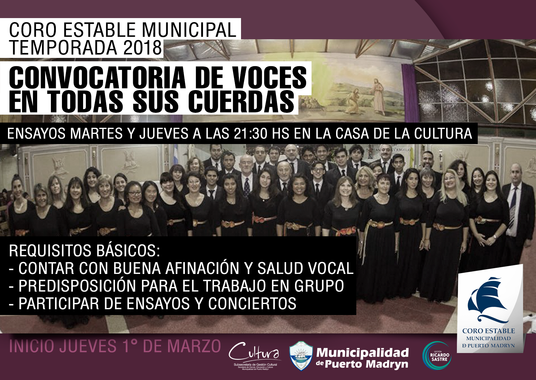 COMIENZA LA TEMPORADA 2018 DEL CORO ESTABLE MUNICIPAL