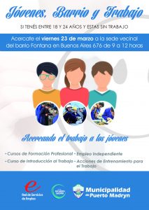 CONVOCAN A UNA NUEVA ACTIVIDAD DE LA CAMPAÑA “JÓVENES, BARRIO Y TRABAJO” 