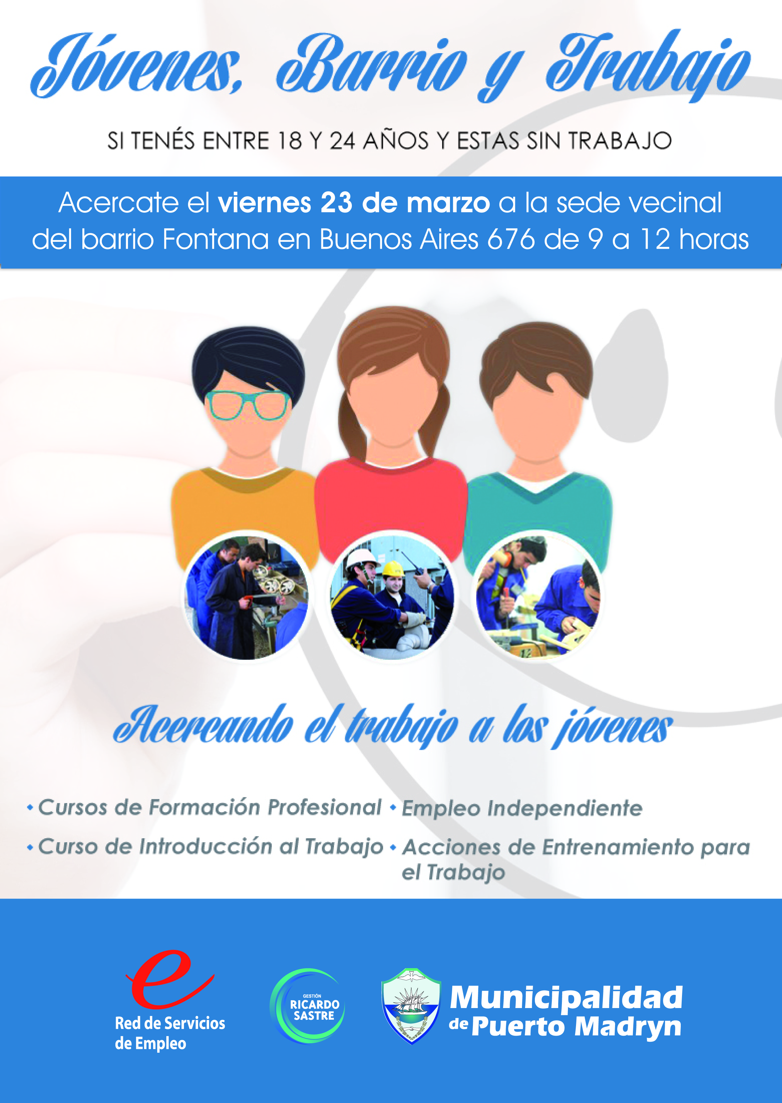 CONVOCAN A UNA NUEVA ACTIVIDAD DE LA CAMPAÑA “JÓVENES, BARRIO Y TRABAJO” 
