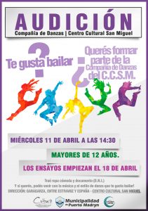 CONVOCATORIA PARA LA COMPAÑÍA DE DANZA CENTRO CULTURAL SAN MIGUEL