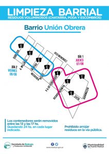 RECOLECCIÓN DE RESIDUOS VOLUMINOSOS EN EL BARRIO UNIÓN OBRERA 