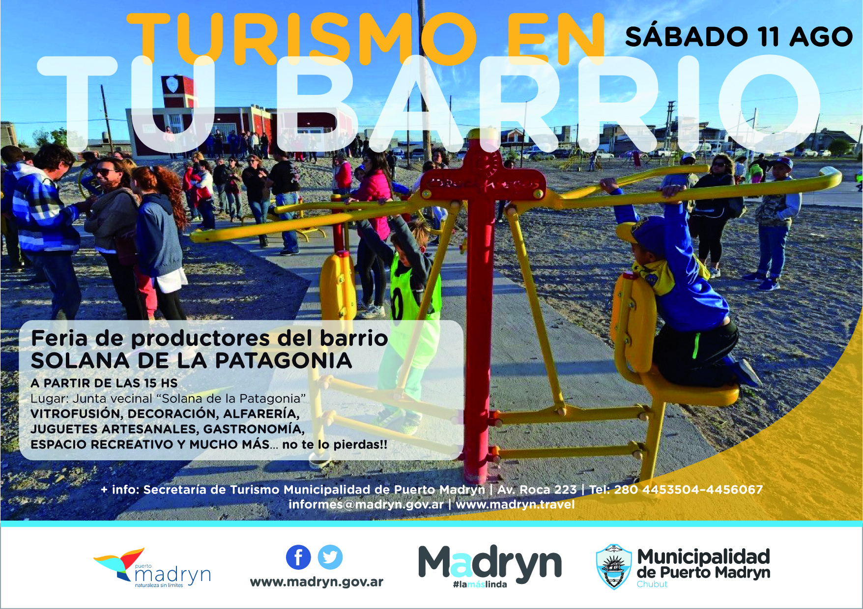 TURISMO EN TU BARRIO: FERIA DE PRODUCTORES Y ESPACIO RECREATIVO EN SOLANA DE LA PATAGONIA