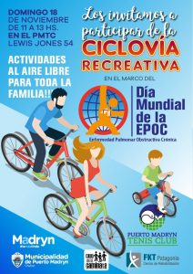 EL DOMINGO SERÁ DE CICLOVÍA RECREATIVA EN PUERTO MADRYN 