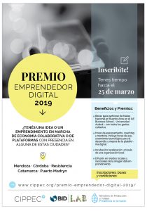 INSCRIPCIONES ABIERTAS PARA EL PREMIO EMPRENDEDOR DIGITAL 2019 