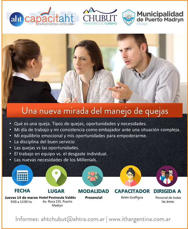 INVITAN A LA CAPACITACIÓN “UNA NUEVA MIRADA SOBRE EL MANEJO DE QUEJAS”