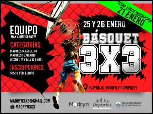 EL BÁSQUET 3X3 LLEGA A LA COSTA MADRYNENSE
