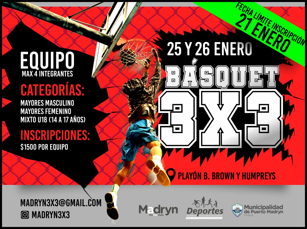 EL BÁSQUET 3X3 LLEGA A LA COSTA MADRYNENSE