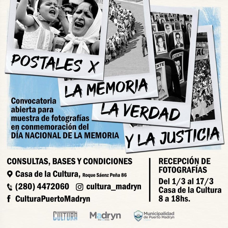 CONVOCAN A LA MUESTRA FOTOGRÁFICA “POSTALES POR LA MEMORIA, LA VERDAD Y LA JUSTICIA”