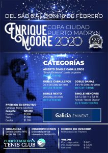 COMIENZA LA COPA ENRIQUE MOORE EN EL PUERTO MADRYN TENIS CLUB CON 90 INSCRIPTOS