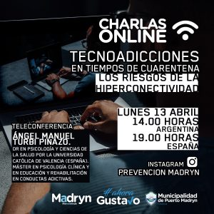 HABRÁ UNA VIDEOCONFERENCIA SOBRE TECNOADICCIONES