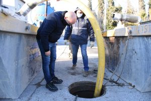 SASTRE SUPERVISÓ LOS TRABAJOS DE LIMPIEZA DEL SISTEMA DE DESAGÜES PLUVIALES