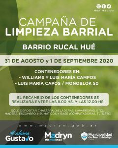 CAMPAÑA DE LIMPIEZA EN EL BARRIO RUCAL HUE